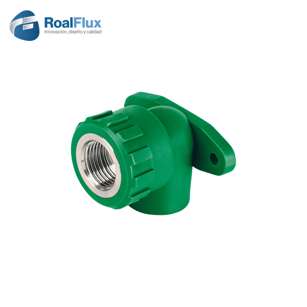 Codo oreja hembra 90° con inserto metálico 1/2"