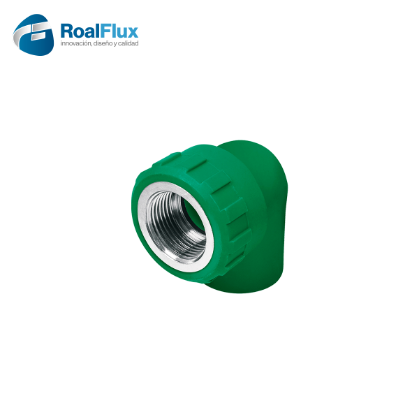 Codo 90° hembra con inserto metálico 1/2"
